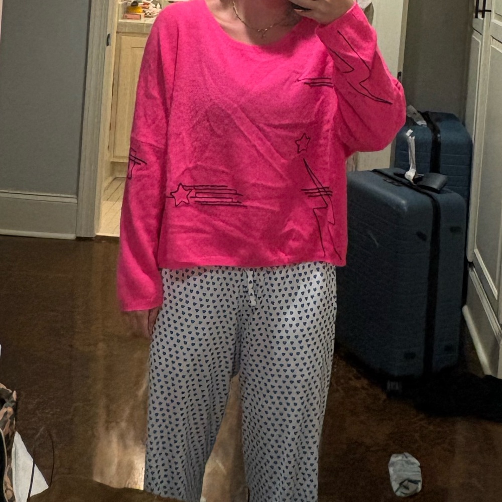 Pink Graphic Cashmere Sweater